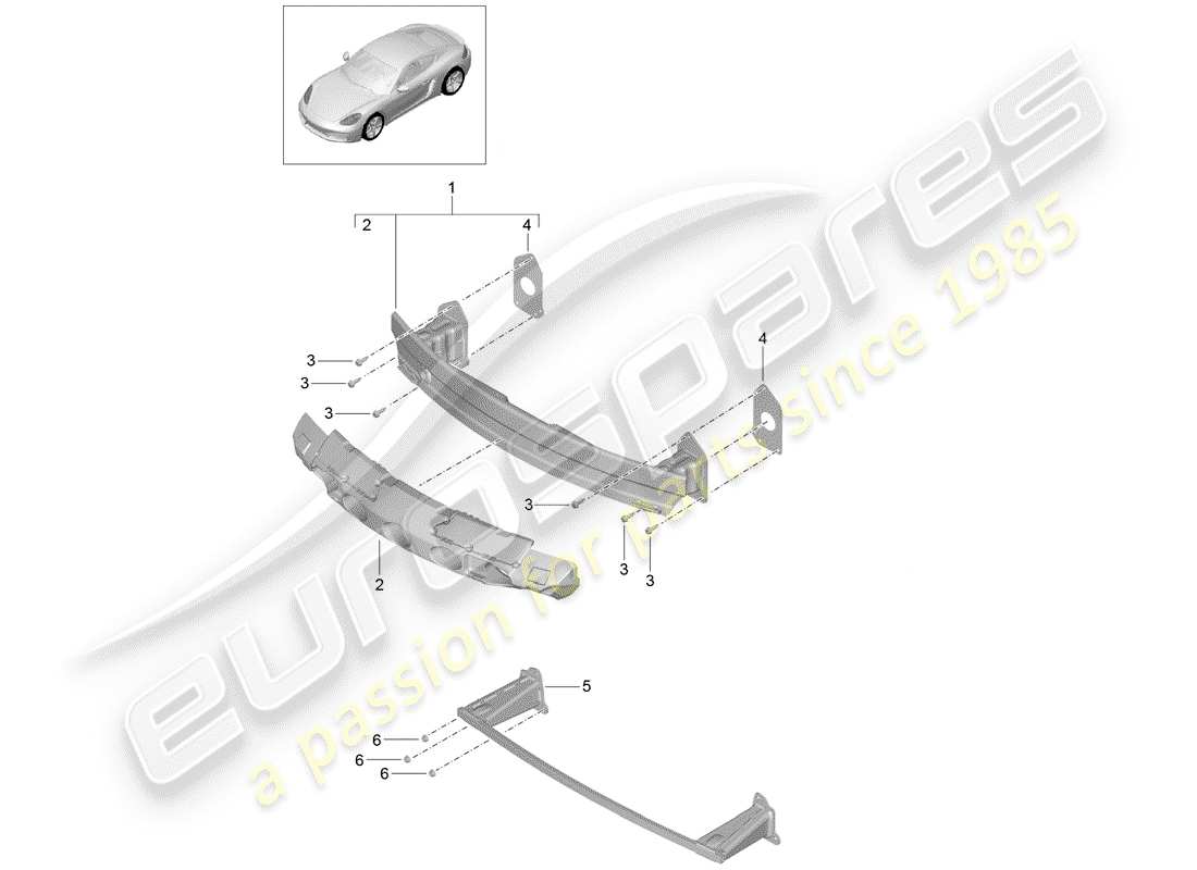 Porsche 718 Cayman (2019) BUMPER BRACKET Part Diagram