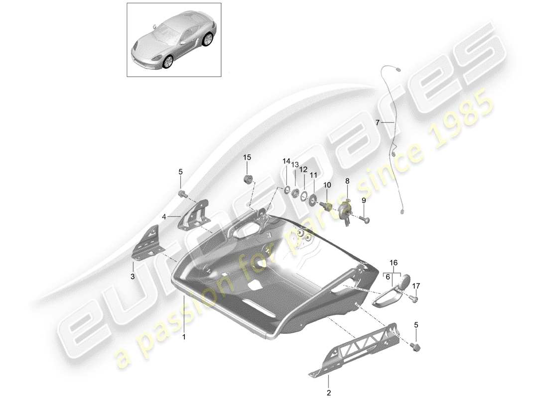 Porsche 718 Cayman (2019) SEAT Part Diagram