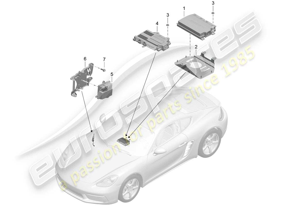 Porsche 718 Cayman (2019) AMPLIFIER Part Diagram