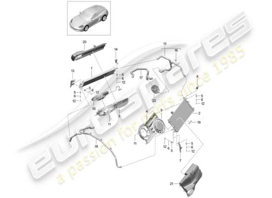 a part diagram from the Porsche 718 Cayman parts catalogue