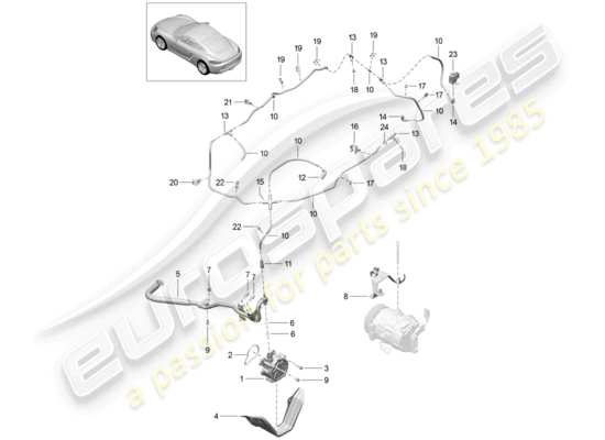 a part diagram from the Porsche 718 Cayman parts catalogue