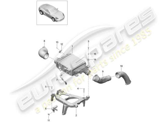 a part diagram from the Porsche 718 Cayman parts catalogue