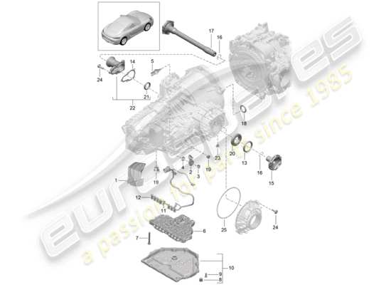 a part diagram from the Porsche 718 Cayman parts catalogue