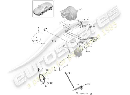 a part diagram from the Porsche 718 Cayman parts catalogue