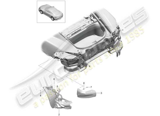 a part diagram from the Porsche 718 Cayman parts catalogue