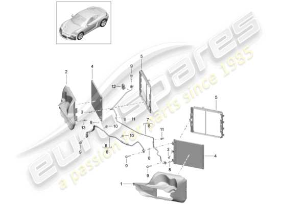 a part diagram from the Porsche 718 Cayman parts catalogue