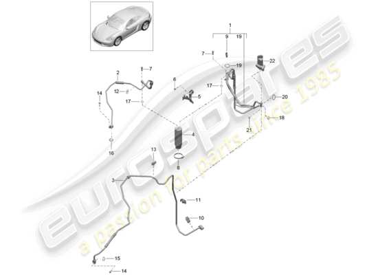 a part diagram from the Porsche 718 Cayman (2019) parts catalogue