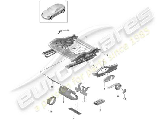 a part diagram from the Porsche 718 Cayman parts catalogue