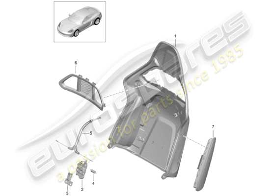 a part diagram from the Porsche 718 Cayman parts catalogue