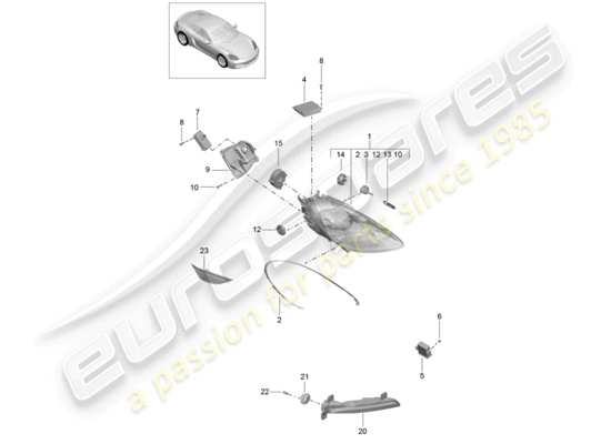 a part diagram from the Porsche 718 Cayman parts catalogue