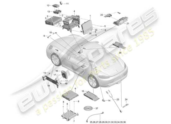 a part diagram from the Porsche 718 Cayman (2019) parts catalogue