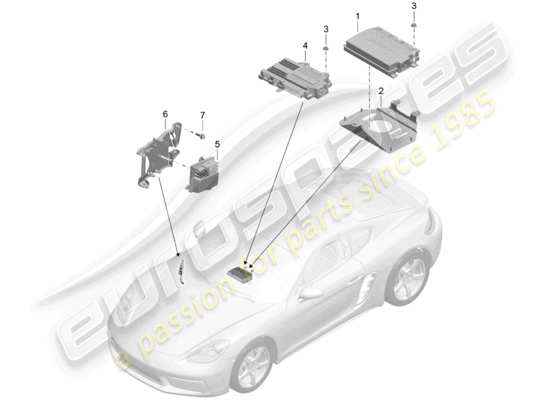 a part diagram from the Porsche 718 Cayman parts catalogue