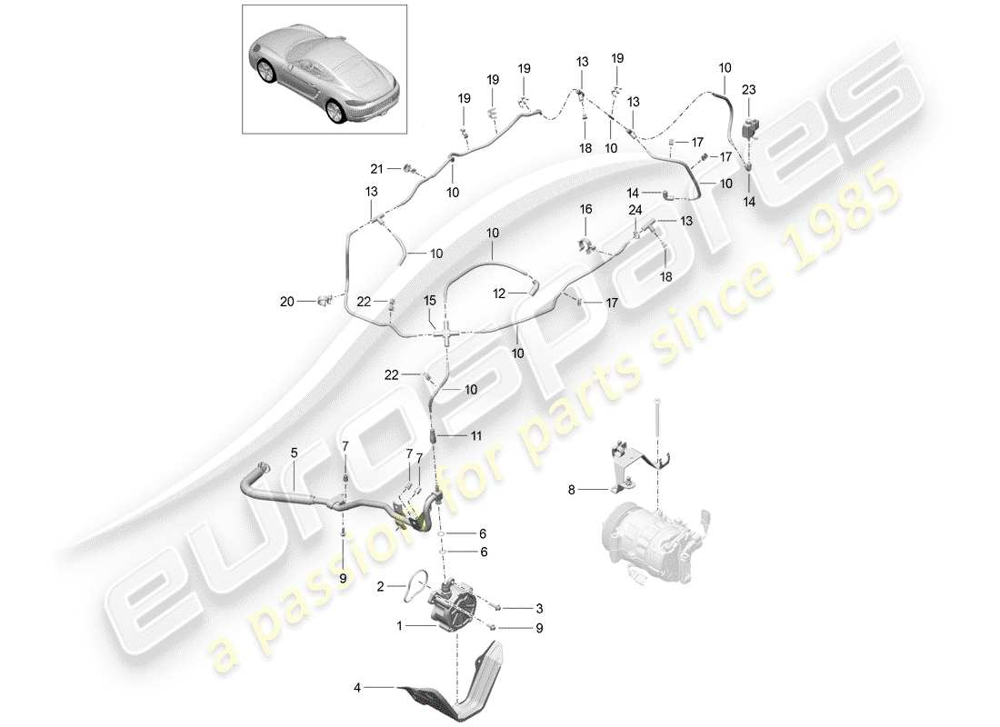 Porsche 718 Cayman (2020) VACUUM SYSTEM Part Diagram