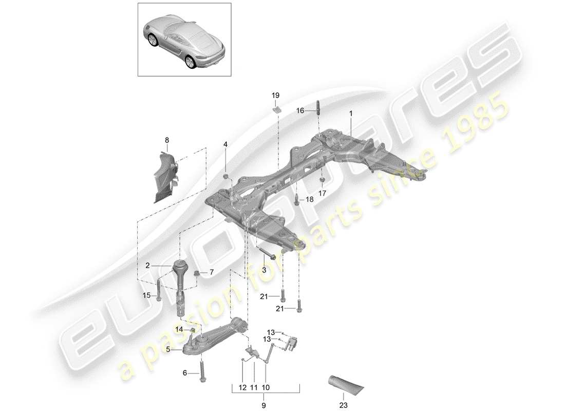 Porsche 718 Cayman (2020) CROSS MEMBER Part Diagram