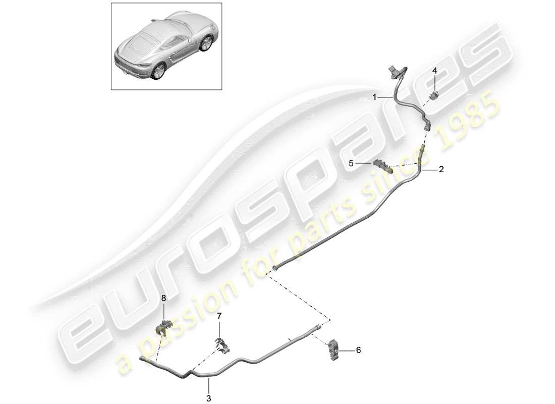 Porsche 718 Cayman (2020) VACUUM LINE Part Diagram