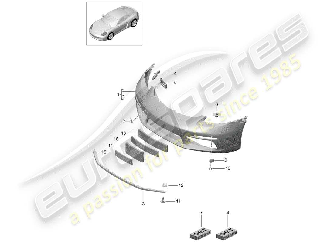 Porsche 718 Cayman (2020) BUMPER Part Diagram