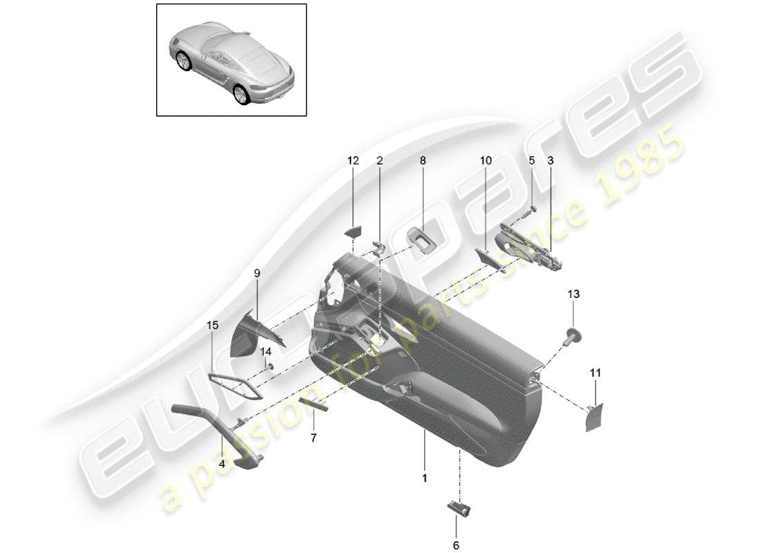 Porsche 718 Cayman (2020) DOOR TRIM Part Diagram
