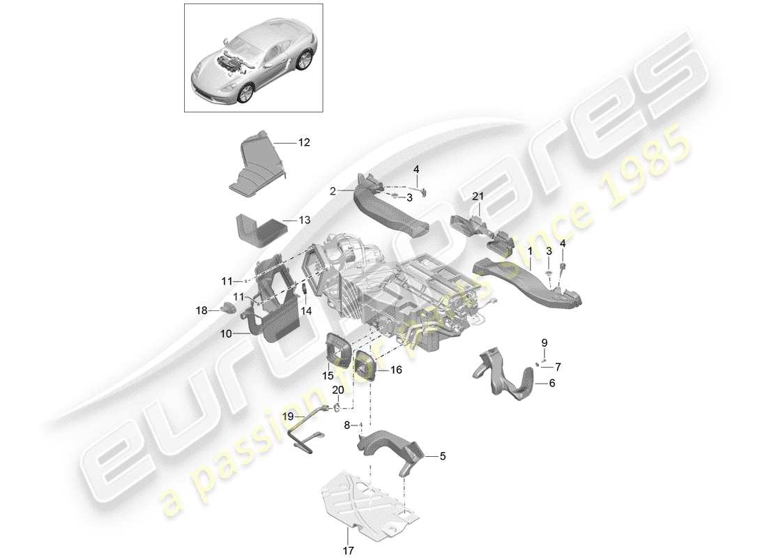 Porsche 718 Cayman (2020) AIR DUCT Part Diagram