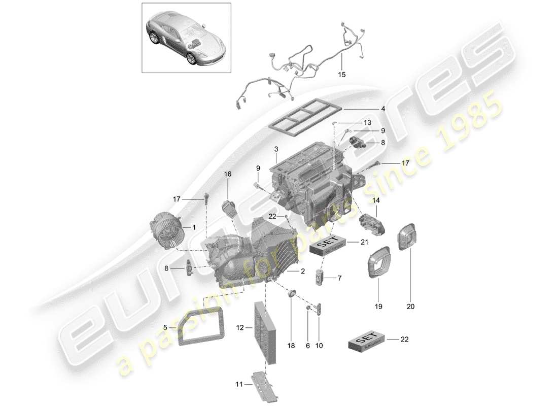 Porsche 718 Cayman (2020) AIR CONDITIONER Part Diagram