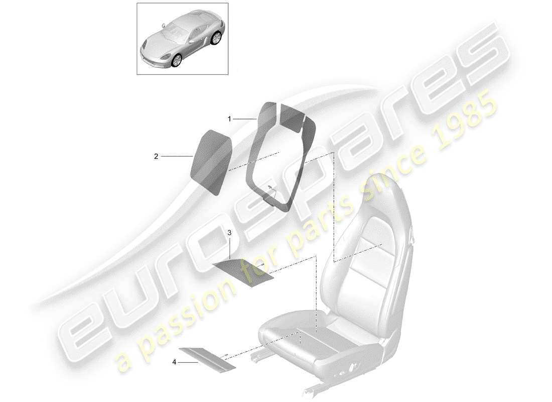 Porsche 718 Cayman (2020) heater element Part Diagram