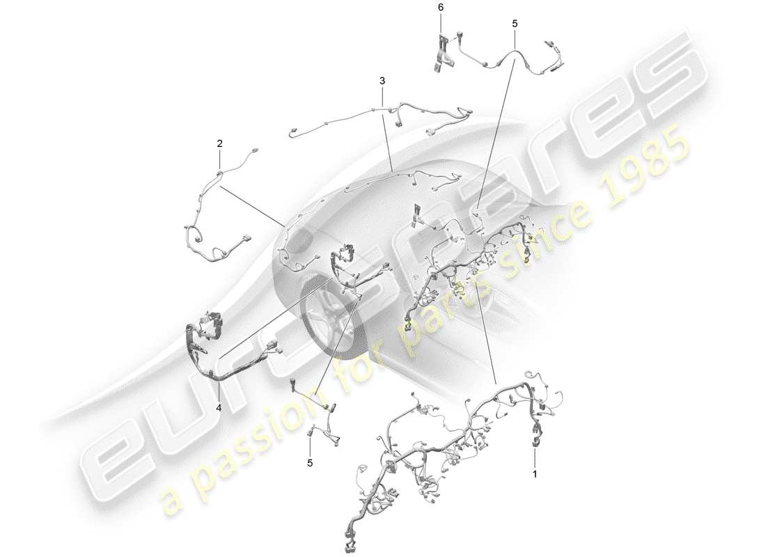 Porsche 718 Cayman (2020) wiring harnesses Part Diagram