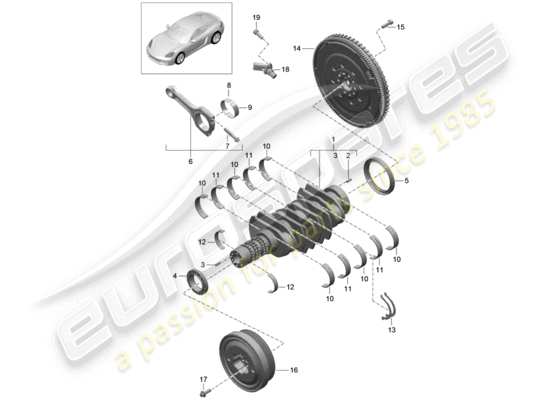 a part diagram from the Porsche 718 Cayman parts catalogue