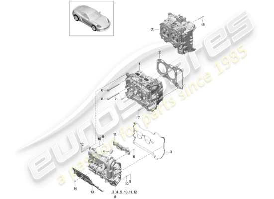 a part diagram from the Porsche 718 Cayman parts catalogue