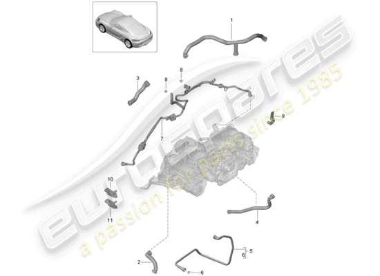 a part diagram from the Porsche 718 Cayman parts catalogue