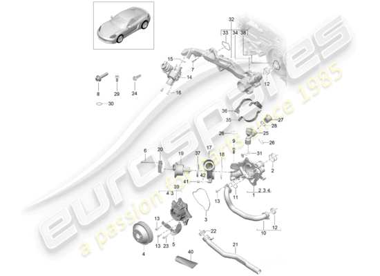 a part diagram from the Porsche 718 Cayman parts catalogue