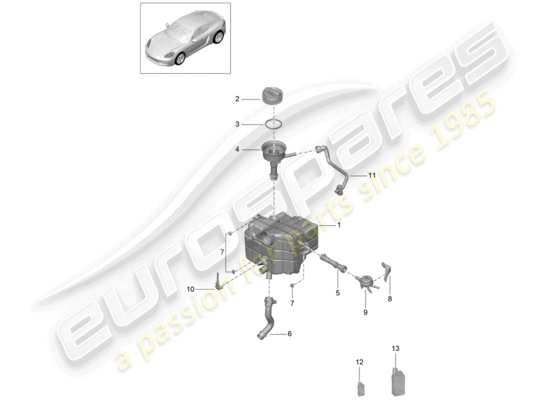 a part diagram from the Porsche 718 Cayman parts catalogue