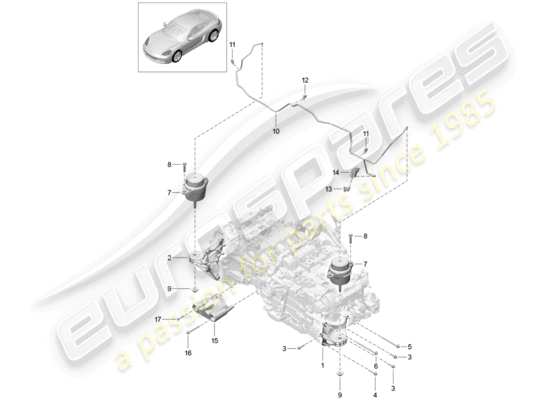 a part diagram from the Porsche 718 Cayman parts catalogue