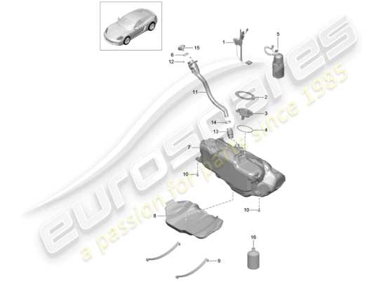 a part diagram from the Porsche 718 Cayman parts catalogue