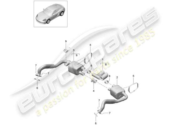 a part diagram from the Porsche 718 Cayman parts catalogue