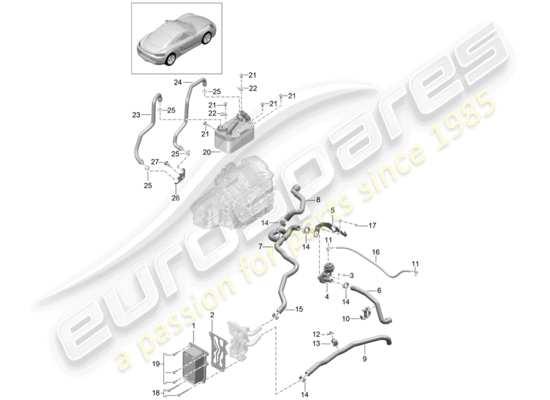 a part diagram from the Porsche 718 Cayman parts catalogue