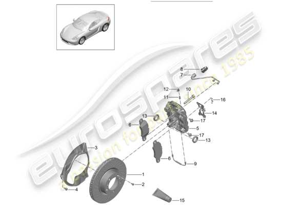 a part diagram from the Porsche 718 Cayman parts catalogue