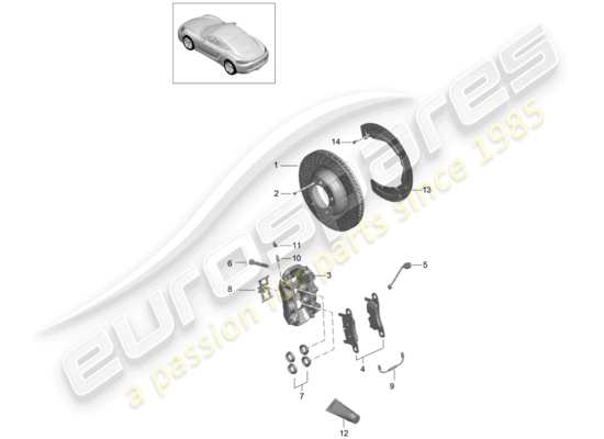 a part diagram from the Porsche 718 Cayman parts catalogue