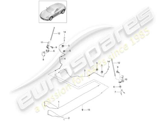 a part diagram from the Porsche 718 Cayman (2020) parts catalogue