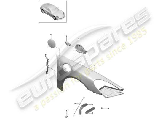 a part diagram from the Porsche 718 Cayman parts catalogue