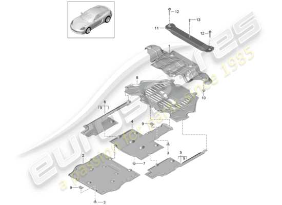 a part diagram from the Porsche 718 Cayman parts catalogue