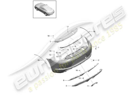 a part diagram from the Porsche 718 Cayman parts catalogue