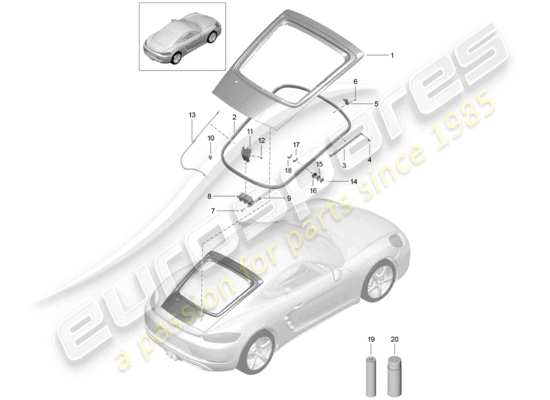 a part diagram from the Porsche 718 Cayman parts catalogue