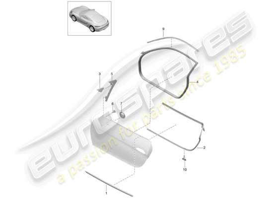 a part diagram from the Porsche 718 Cayman parts catalogue