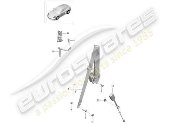 a part diagram from the Porsche 718 Cayman parts catalogue