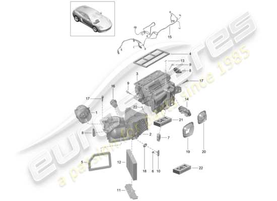 a part diagram from the Porsche 718 Cayman parts catalogue