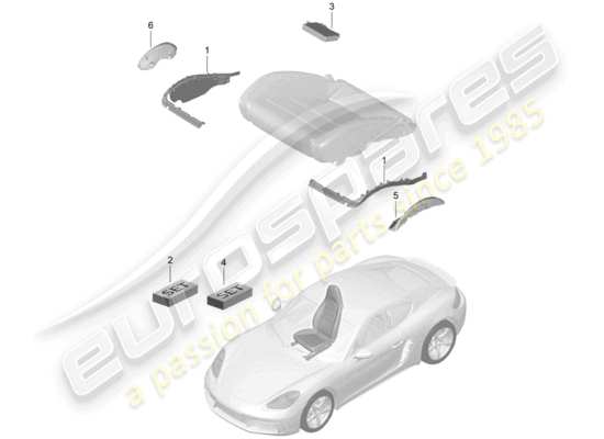 a part diagram from the Porsche 718 Cayman parts catalogue