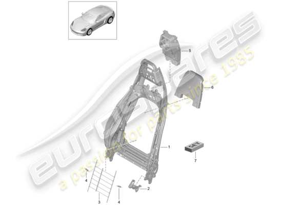 a part diagram from the Porsche 718 Cayman parts catalogue