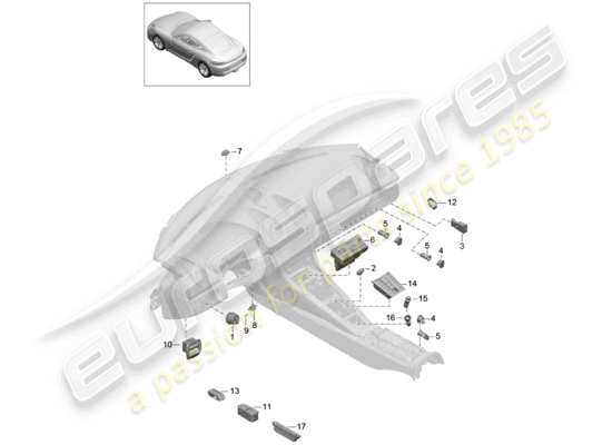 a part diagram from the Porsche 718 Cayman parts catalogue