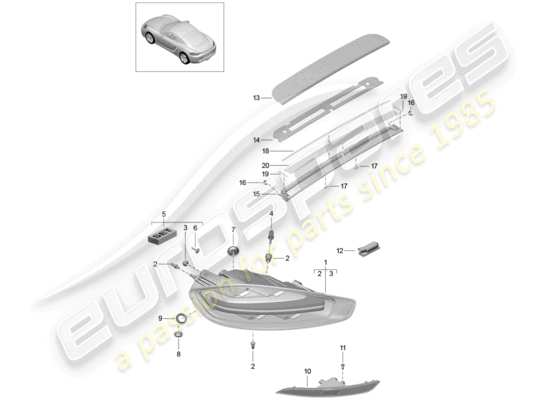 a part diagram from the Porsche 718 Cayman parts catalogue