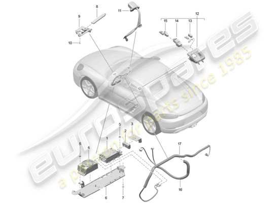 a part diagram from the Porsche 718 Cayman parts catalogue