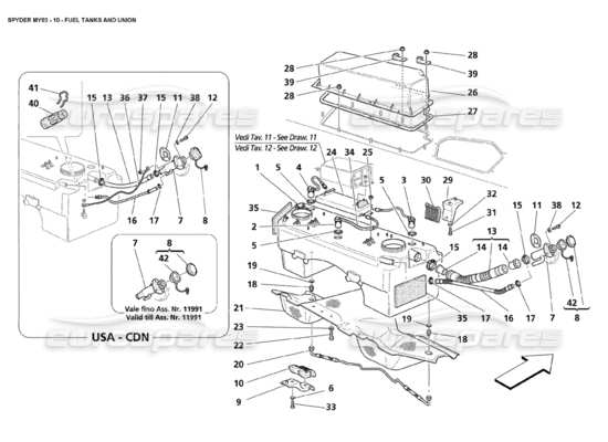 a part diagram from the Maserati 4200 parts catalogue